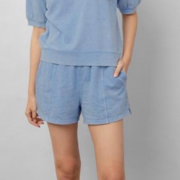 NWT Rails Makena Pull On Cotton Shorts in Powder Blue Acid Wash - Picture 3 of 8